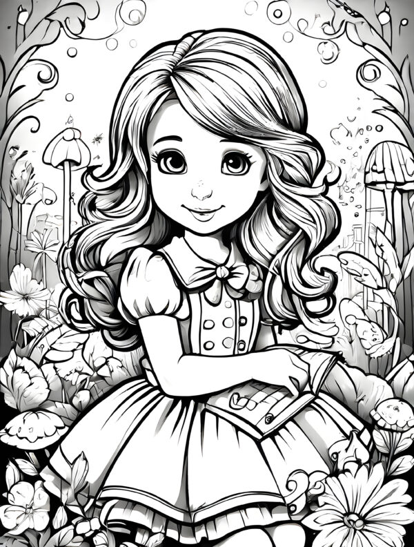 girl coloring page for kids