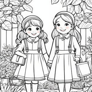 girl coloring page for kids