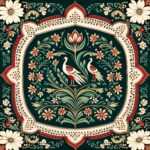 mughal miniature pattern with wide border