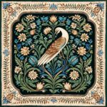 Mughal Miniature Pattern With Wide Border & peacock in The Middle | Islamic Art