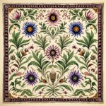 Mughal Miniature Pattern With Wide Border Islamic Art