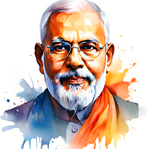 Narendra Modi Water Color Portrait Image