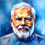 Narendra Modi Water Color Portrait Image