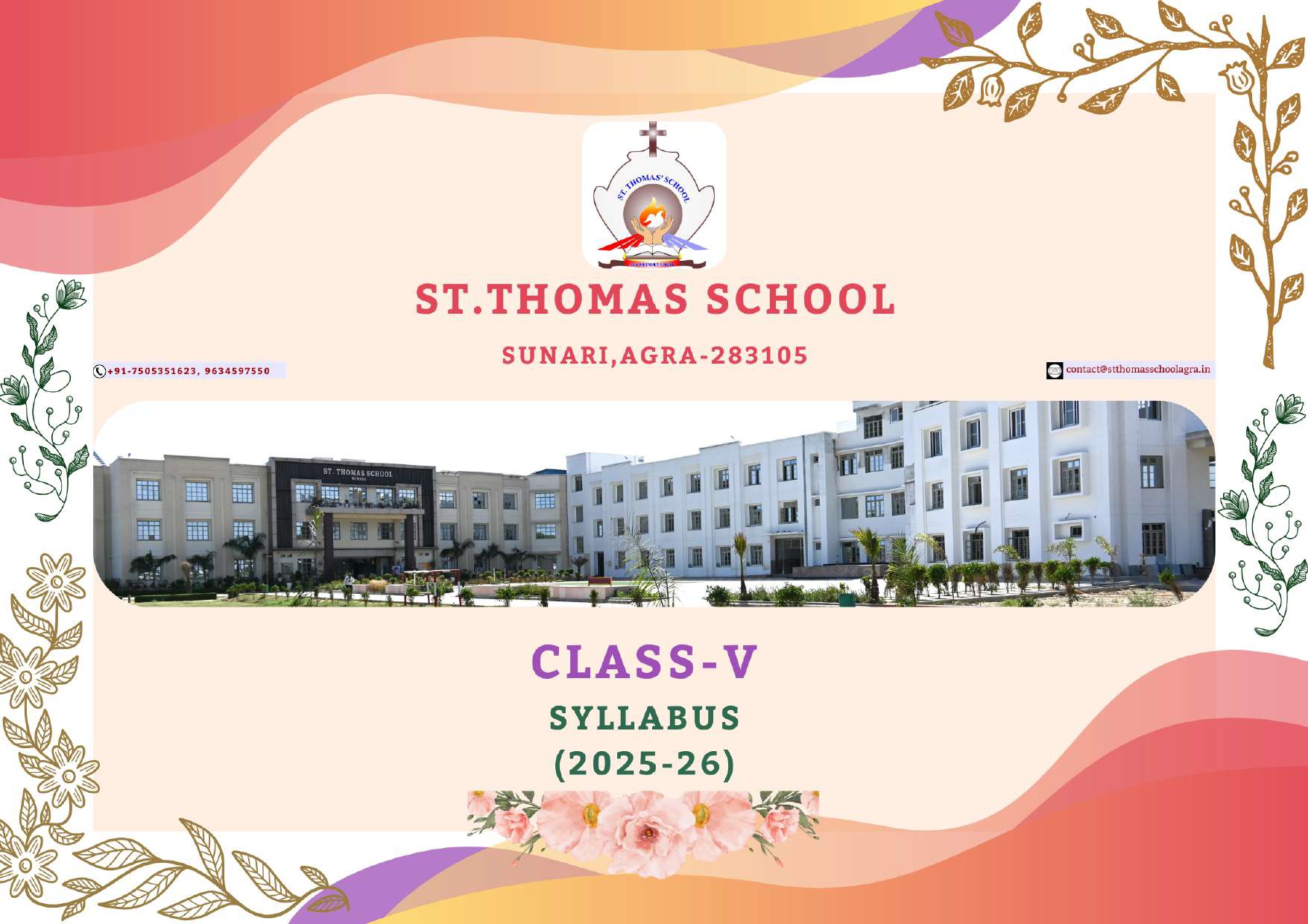 Class 5 syllabus 2025-26