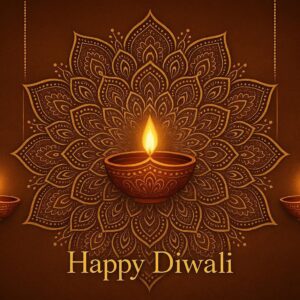 Diwali illustration with diya, Creative Diwali decorative diya illustration, Happy Diwali post design, Diwali or Dipavali festival, Colorful happy Diwali Instagram post
