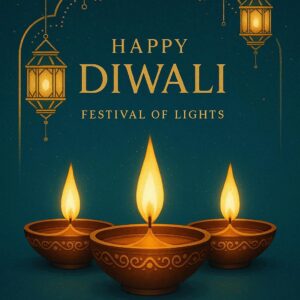Diwali illustration with diya, Creative Diwali decorative diya illustration, Happy Diwali post design, Diwali or Dipavali festival, Colorful happy Diwali Instagram post