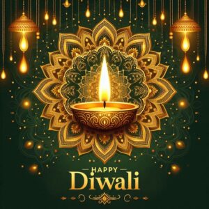 Diwali illustration with diya, Creative Diwali decorative diya illustration, Happy Diwali post design, Diwali or Dipavali festival, Colorful happy Diwali Instagram post