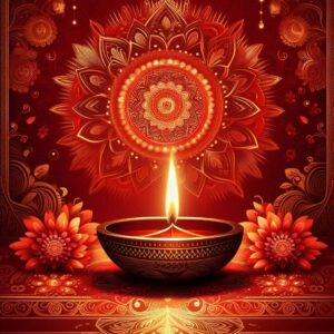 Diwali illustration with diya, Creative Diwali decorative diya illustration, Happy Diwali post design, Diwali or Dipavali festival, Colorful happy Diwali Instagram post
