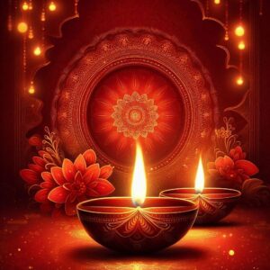 Diwali illustration with diya, Creative Diwali decorative diya illustration, Happy Diwali post design, Diwali or Dipavali festival, Colorful happy Diwali Instagram post