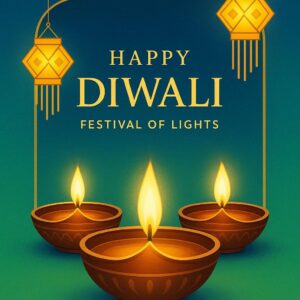 Diwali illustration with diya, Creative Diwali decorative diya illustration, Happy Diwali post design, Diwali or Dipavali festival, Colorful happy Diwali Instagram post