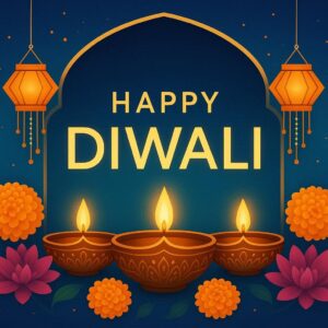 Diwali illustration with diya, Creative Diwali decorative diya illustration, Happy Diwali post design, Diwali or Dipavali festival, Colorful happy Diwali Instagram post