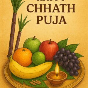 Happy chhath puja holiday background for sun festival of india