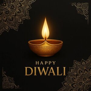 Diwali illustration with diya, Creative Diwali decorative diya illustration, Happy Diwali post design, Diwali or Dipavali festival, Colorful happy Diwali Instagram post