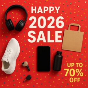 Happy new year background, new year eve's vertical poster template, 2026 Happy new year wishing image, New year party poster template
