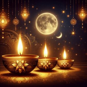 Creative Diwali background illustration, Diwali decorative diya illustration, Happy Diwali post design, Diwali or Dipavali festival, Colorful happy Diwali social media post
