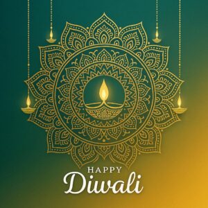 Diwali illustration with diya, Creative Diwali decorative diya illustration, Happy Diwali post design, Diwali or Dipavali festival, Colorful happy Diwali Instagram post