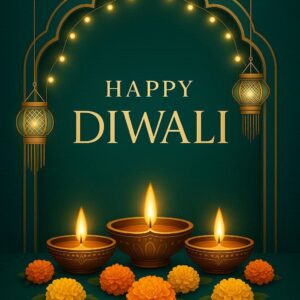 Diwali illustration with diya, Creative Diwali decorative diya illustration, Happy Diwali post design, Diwali or Dipavali festival, Colorful happy Diwali Instagram post