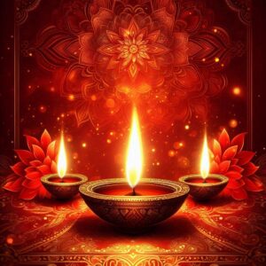 Diwali illustration with diya, Creative Diwali decorative diya illustration, Happy Diwali post design, Diwali or Dipavali festival, Colorful happy Diwali Instagram post