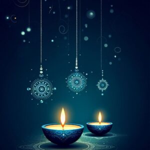 Diwali illustration with diya, Creative Diwali decorative diya illustration, Happy Diwali post design, Diwali or Dipavali festival, Colorful happy Diwali Instagram post