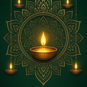 Diwali illustration with diya, Creative Diwali decorative diya illustration, Happy Diwali post design, Diwali or Dipavali festival, Colorful happy Diwali Instagram post