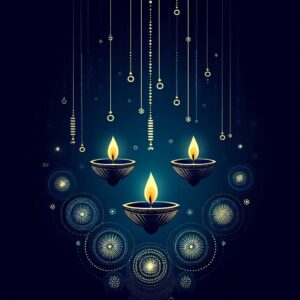 Diwali illustration with diya, Creative Diwali decorative diya illustration, Happy Diwali post design, Diwali or Dipavali festival, Colorful happy Diwali Instagram post