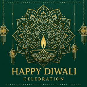 Diwali illustration with diya, Creative Diwali decorative diya illustration, Happy Diwali post design, Diwali or Dipavali festival, Colorful happy Diwali Instagram post