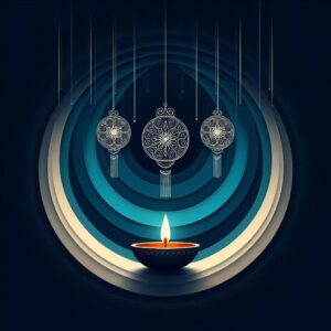 Diwali illustration with diya, Creative Diwali decorative diya illustration, Happy Diwali post design, Diwali or Dipavali festival, Colorful happy Diwali Instagram post