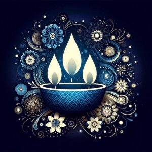 Diwali illustration with diya, Creative Diwali decorative diya illustration, Happy Diwali post design, Diwali or Dipavali festival, Colorful happy Diwali Instagram post