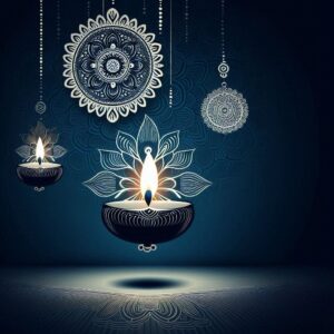 Diwali illustration with diya, Creative Diwali decorative diya illustration, Happy Diwali post design, Diwali or Dipavali festival, Colorful happy Diwali Instagram post