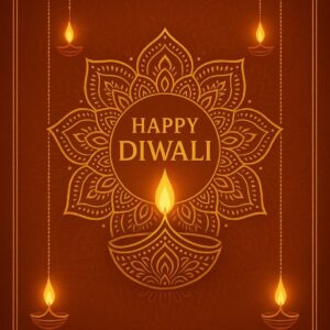 Diwali illustration with diya, Creative Diwali decorative diya illustration, Happy Diwali post design, Diwali or Dipavali festival, Colorful happy Diwali Instagram post