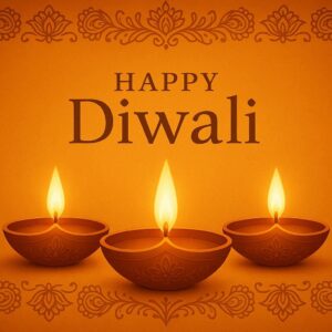 Diwali illustration with diya, Creative Diwali decorative diya illustration, Happy Diwali post design, Diwali or Dipavali festival, Colorful happy Diwali Instagram post