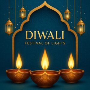 Diwali illustration with diya, Creative Diwali decorative diya illustration, Happy Diwali post design, Diwali or Dipavali festival, Colorful happy Diwali Instagram post