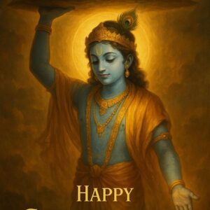 Happy govardhan puja indian festival celebration greeting background,