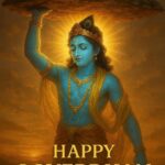 Happy govardhan puja indian festival celebration greeting background,