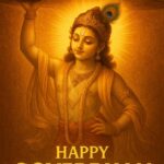 Happy govardhan puja indian festival celebration greeting background,