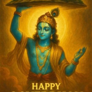 Happy govardhan puja indian festival celebration greeting background,