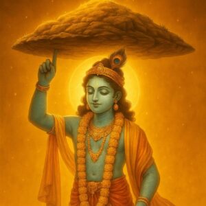 Happy govardhan puja indian festival celebration greeting background,