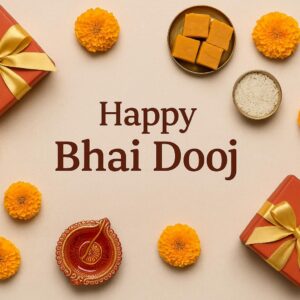 Illustration of Indian festival Bhai Dooj Greeting Card,poster,Template Design,Happy Bhai Dooj festival, Bhaiya Tika celebration creative poster design. Brother and sister bond