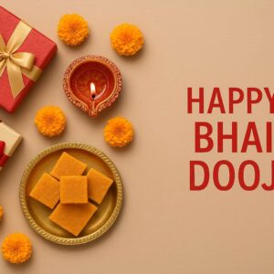 Illustration of Indian festival Bhai Dooj Greeting Card,poster,Template Design,Happy Bhai Dooj festival, Bhaiya Tika celebration creative poster design. Brother and sister bond
