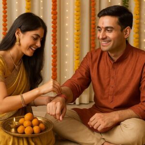 Illustration of Indian festival Bhai Dooj Greeting Card,poster,Template Design,Happy Bhai Dooj festival, Bhaiya Tika celebration creative poster design. Brother and sister bond