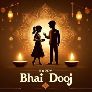 Illustration of Indian festival Bhai Dooj Greeting Card,poster,Template Design,Happy Bhai Dooj festival, Bhaiya Tika celebration creative poster design. Brother and sister bond