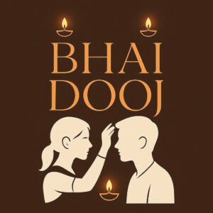 Illustration of Indian festival Bhai Dooj Greeting Card,poster,Template Design,Happy Bhai Dooj festival, Bhaiya Tika celebration creative poster design. Brother and sister bond