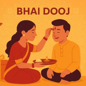 Illustration of Indian festival Bhai Dooj Greeting Card,poster,Template Design,Happy Bhai Dooj festival, Bhaiya Tika celebration creative poster design. Brother and sister bond