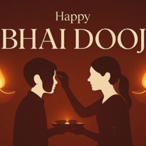 Illustration of Indian festival Bhai Dooj Greeting Card,poster,Template Design,Happy Bhai Dooj festival, Bhaiya Tika celebration creative poster design. Brother and sister bond