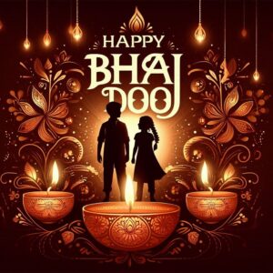 Illustration of Indian festival Bhai Dooj Greeting Card,poster,Template Design,Happy Bhai Dooj festival, Bhaiya Tika celebration creative poster design. Brother and sister bond