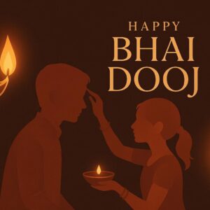 Illustration of Indian festival Bhai Dooj Greeting Card,poster,Template Design,Happy Bhai Dooj festival, Bhaiya Tika celebration creative poster design. Brother and sister bond