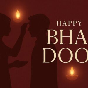 Illustration of Indian festival Bhai Dooj Greeting Card,poster,Template Design,Happy Bhai Dooj festival, Bhaiya Tika celebration creative poster design. Brother and sister bond