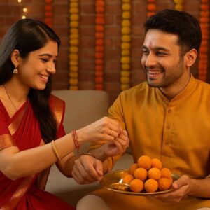 Illustration of Indian festival Bhai Dooj Greeting Card,poster,Template Design,Happy Bhai Dooj festival, Bhaiya Tika celebration creative poster design. Brother and sister bond