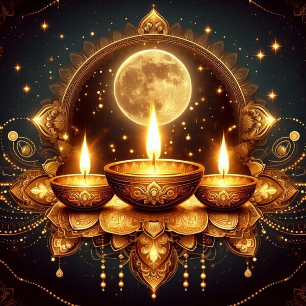 Creative Diwali background illustration, Diwali decorative diya illustration, Happy Diwali post design, Diwali or Dipavali festival, Colorful happy Diwali social media post