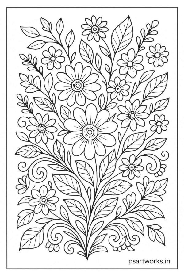 Floral Coloring Pages For Adults